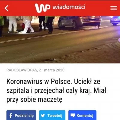 JakubWedrowycz - gorzej w Krakowie - tam koronawirus biega z maczetą ¯\\(ツ)\/¯