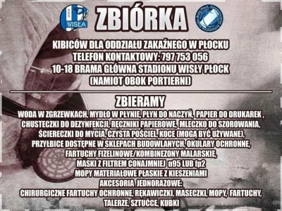 owieczkarnia - @nicari Kibice Wisły organizują zbiórkę cały czas 
#jazdazkoronawiruse...