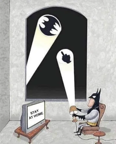 WuDwaKa - Nawet Batman woli zostać w domu ( ͡° ͜ʖ ͡°)
#batman #heheszki #koronawirus