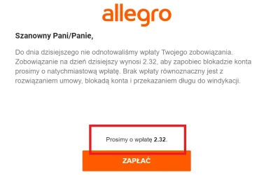 penknientyjerz - Allegro, ktoś się pod was podszywa. Mail przyszedł od Allegro Sp. z ...