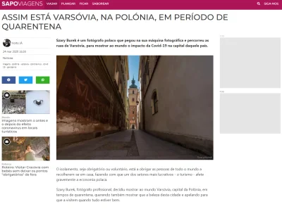 nightmeen - Wow... Portugalskie media opublikowały moje zdjęcia pustych ulic Warszawy...
