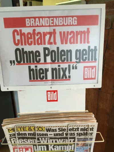 der_0net - @zenon07: Zauważone wczoraj w Brandenburgii: 
"Lekarz naczelny: bez Polak...