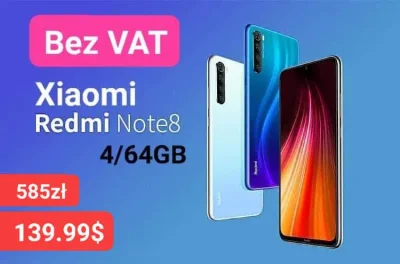 sebekss - Tylko 139.99$ (ok 585zł) za Xiaomi Redmi Note 8 4/64GB❗
➡️Snap665, 4 apara...