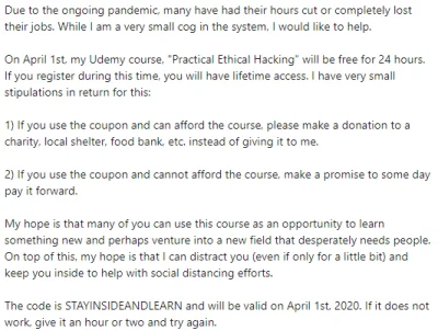 Ulq_ - Łapcie cybermirki 

https://www.udemy.com/course/practical-ethical-hacking/
...