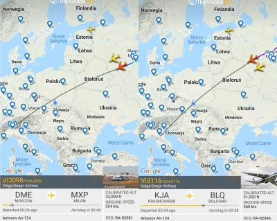 kukukulfon - Dwa An-124 będą za około godziny lecieć nad południowo-wschodnią Polską ...