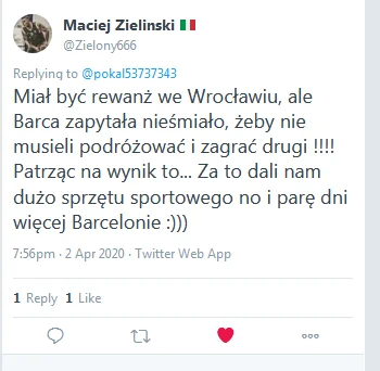 cultofluna - a tu się zgadałem z Maciejem i napisał jak to było z dwoma meczami w Bar...