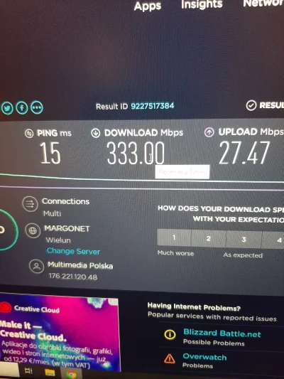 Maciejk5 - Pakiet 300 mb/s po kablu po wifi 110/30