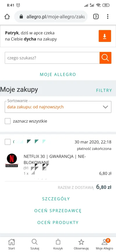 Bakardi - @allegro_pl: Nie pozwalacie ale kupiłem, dużo takich ofert na allegro