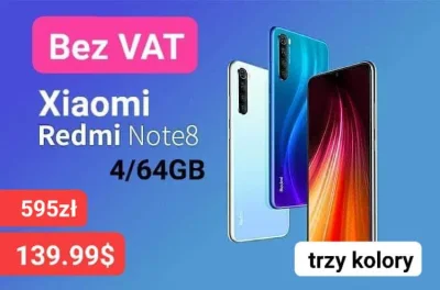 sebekss - Tylko 139.99$ (ok 595zł) za Xiaomi Redmi Note 8 4/64GB❗
➡️Snap665, 4 apara...