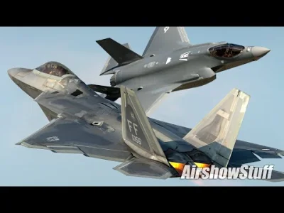 mroczne_knowania - Pokaz dynamiczny F-22 Raptor i F-35 Lightning II
#lotnictwo #airc...