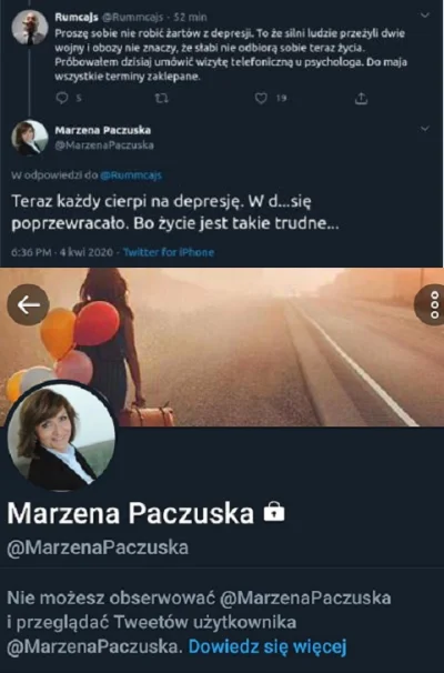 o.....3 - Marzena Paczuska z tvp najpierw śmieszkuje z depresji a jak ktoś jej zwraca...