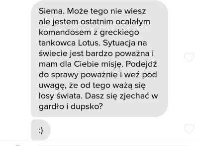 rales - Typiarka mi wysłała co jej napisał jakiś typ na dzień dobry. Przyznawać się k...