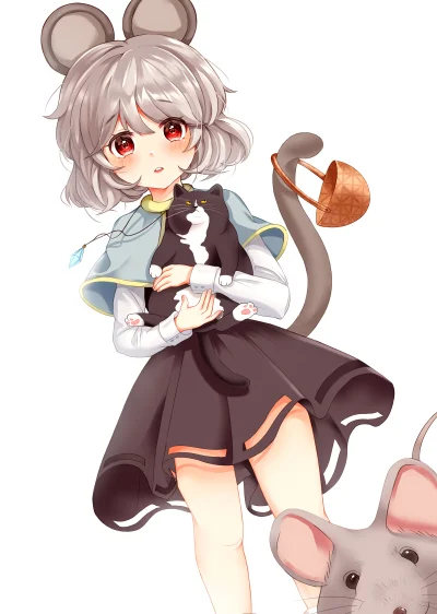 LlamaRzr - #randomanimeshit #touhou #nazrin #kemonomimi #nezumimi #blushedface #redey...