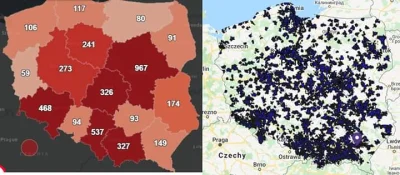 Bzdziuch - Po lewej zachorowania na korwinowirusa po prawej maszty śmierci 5G