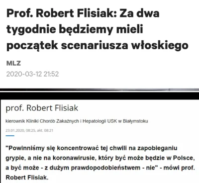 szerlokholms - @ZbieraczNocy: 
To ten sam Flisiak według ktorego od tygodnia jest u ...