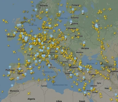 pavlo006 - tak obecnie wygląda przestrzeń powietrzna nad Europą, dlaczego nadal lata ...