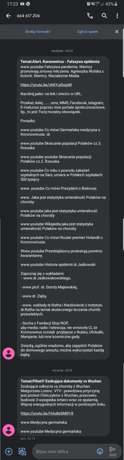 munitalp - W niedzielę SIC! o 02:10 w nocy i w poniedziałek o 22:13 otrzymałem niepok...