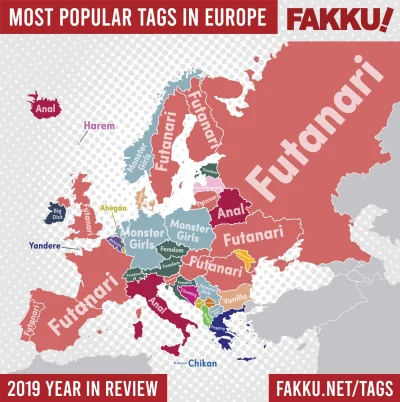 bastek66 - Fakku wrzucili mapki pokazujące jakie tagi były najpopularniejsze tagi w k...