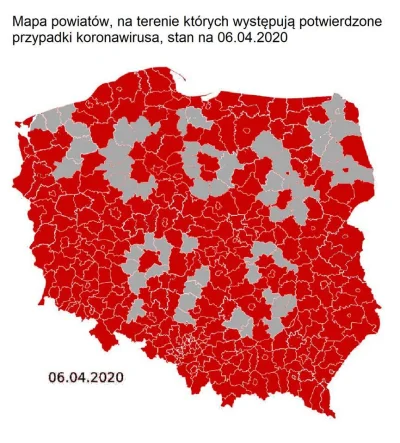 BobMarlej - Aktualna mapa zakażeń według powiatów.
#koronawirus #polska #2019ncov #m...