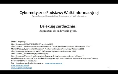 Martwiak - Polska Szkoła Cybernetyki.

Skoro jest informacja niszcząca to jest takż...