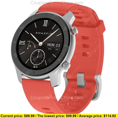 n____S - Xiaomi AMAZFIT GTR 42mm Smart Watch Red - Gearbest 
Cena: $89.99 (374,26 zł...
