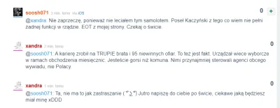 xandra - Napisałam że Lech Kaczyński jest winny śmieci 95 osób i własnego samobójstwa...