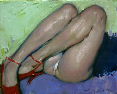 panidoktorodarszeniku - Malcolm T. Liepke #pdk
Red Shoes, 2019, olej na płótnie, 23 ...