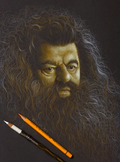 BajanArt - Cholibka, narysowałem Hagrida, strażnika kluczy i gajowego w Hogwarcie ( ͡...