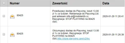 Booyah - Miałem podobną przygodę na karcie w routerze. SMS PREMIUM 80425 PLAYWING 

...