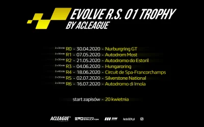 ACLeague - EVOLVE R.S. 01 TROPHY by Acleague

- Sezon bez opłaty wpisowej.
- Wysta...