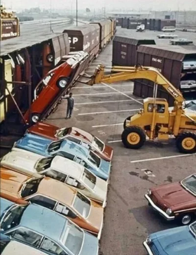 dynx - Transport samochodow w USA - lata siedemdziesiate
#ciekawostki #samochody #tr...