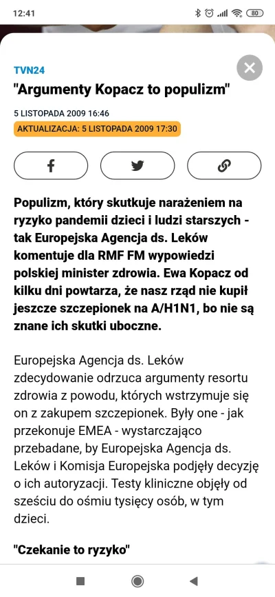 N.....t - Przypomnę tylko postać Ewy Kopacz, która na przełomie 2009/2010 nie zdecydo...