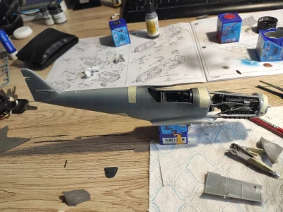 wicieyy - #modelarskiegnioty #modelarstwo

Bf109 G10, pierwsze przymiarki do łączenia...