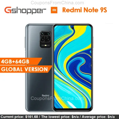 n____S - Xiaomi Redmi Note 9S 4/64GB Global - Aliexpress 
Cena: $161.68 (672,70 zł)
...