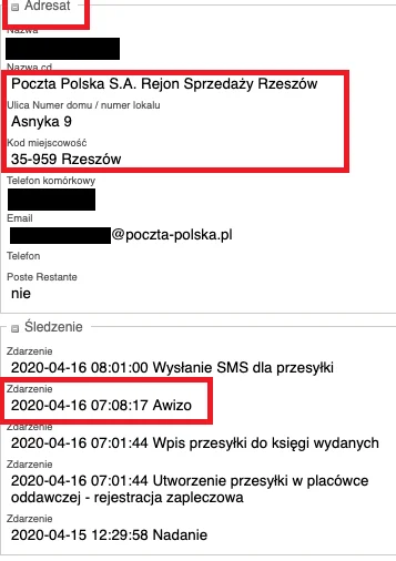 r.....d - Tylko Poczta Polska potrafi sama sobie wystawić awizo #heheszki #pocztapols...