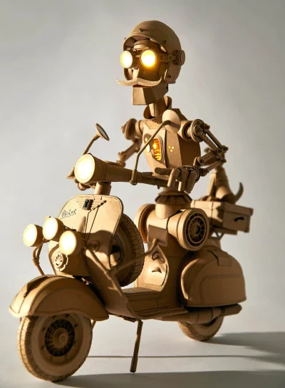 malakropka - #art #sztuka #zpapieru #roboty 
autor: Greg Olijnyk
Tekturowe roboty_
...