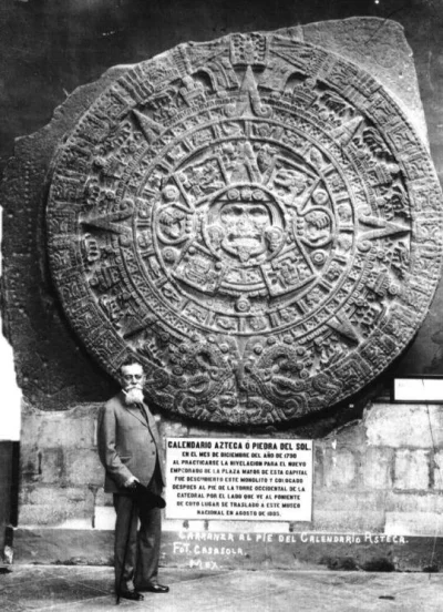 brusilow12 - Prezydent Meksyku Venustiano Carranza i Kamień Słońca, nazywany kalendar...