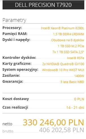 darkdancerr - @Bijelodugme: Na przykład taki Dell Precision T7920. W porównywalnej ko...