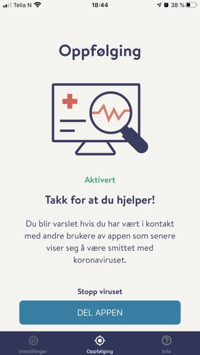 sjasmin - Rząd norweski wylansował dziś nowa aplikacje, która pomaga śledzić rozprzes...