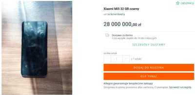 Waleczny_Kalafior - #xiaomi #mi5 na #allegro za 28 000 000 złotych, opłaca się brać?(...