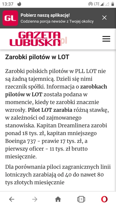 d.....0 - Artykuł z Marca.
Niektórzy piloci pracują za te 11k miesięczne co już jest...