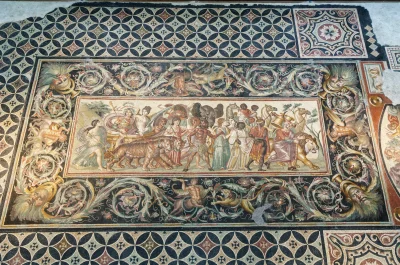 myrmekochoria - "Triumf Bachusa" mozaika z miasta Setifis (Algieria obecnie), III wie...