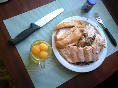 anonymous_derp - Dzisiejszy obiad: Duszone filety łososiowe, wędzony filet kurczęcy, ...