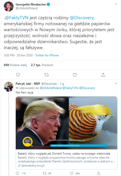 NieBojeSieMinusow - Co Jaki #!$%@?ł pod twittem Mosbacher XDDD nk mema bo aktualne ja...