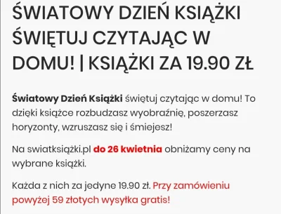 m.....k - 19,90 za wiele świetnych książek w Świat Książki z okazji światowego dnia k...