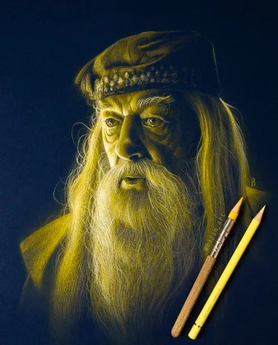 BajanArt - Zrobiłem portret profesora Albusa Persiwala Wulfryka Briana Dumbledore'a (...