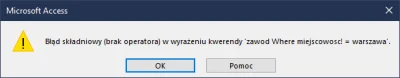 Czlowiek_Ludzki - > SELECT numer, imie, nazwisko, miejscowosc, zawód FROM osoby WHERE...