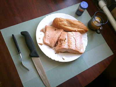 anonymousderp - Dzisiejszy obiad: Duszone filety łososiowe, wędzony filet kurczęcy, 3...