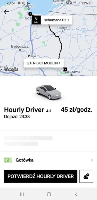 PrzodownikPracy - Uber wprowadził usługę Hourly Driver (kur... tzn. kierowca na godzi...