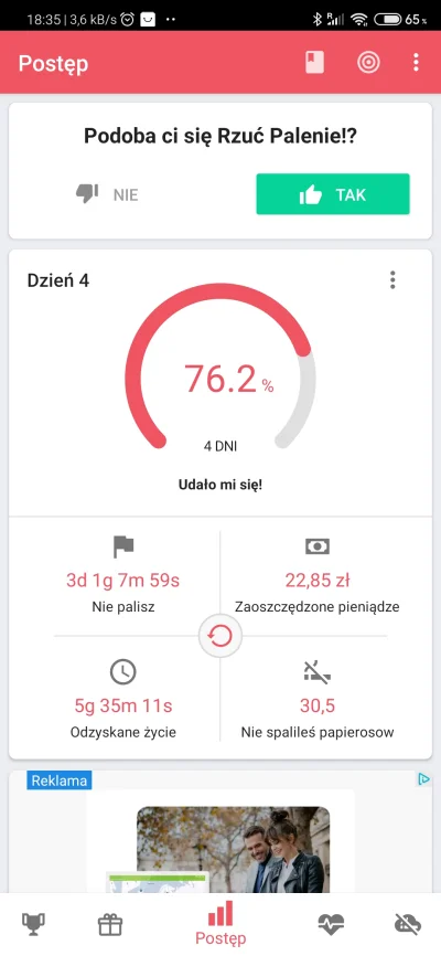 kamilsonik - Ponad 3 dni bez palenia. Po prostu żuje gumę porzeczkową. Wtem, że tak r...